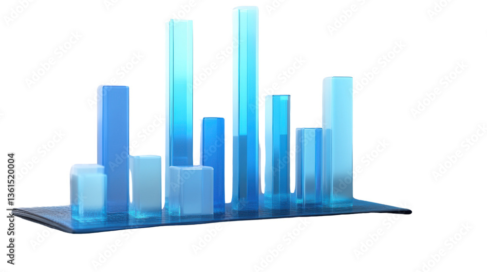 blue bar graph on transparant background blue bar graph on transparant background