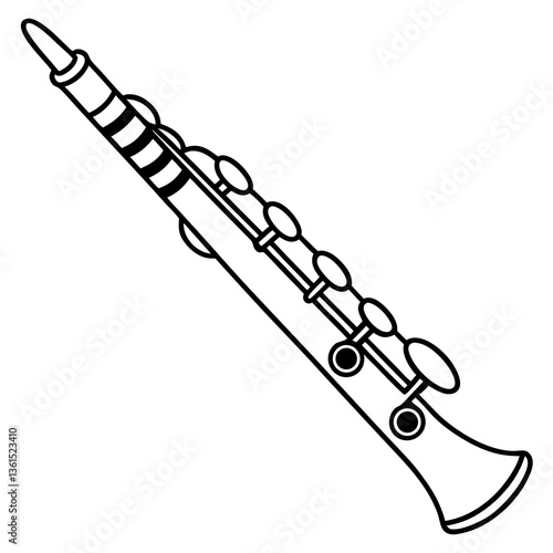 Clarinet cruiser line art vector illustration 