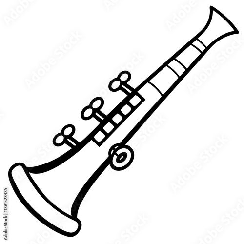 Clarinet cruiser line art vector illustration 