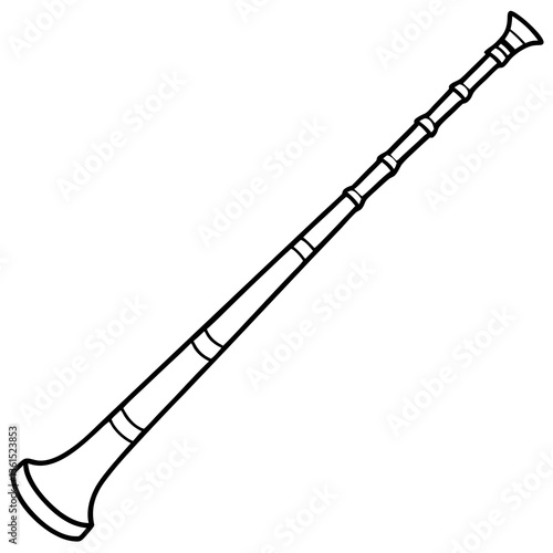 Didgeridoo line art vector illustration 