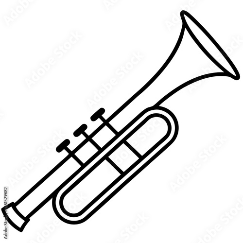 Trumpet Taxi line art vector illustration