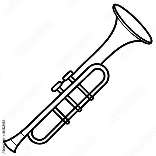Trumpet Taxi line art vector illustration