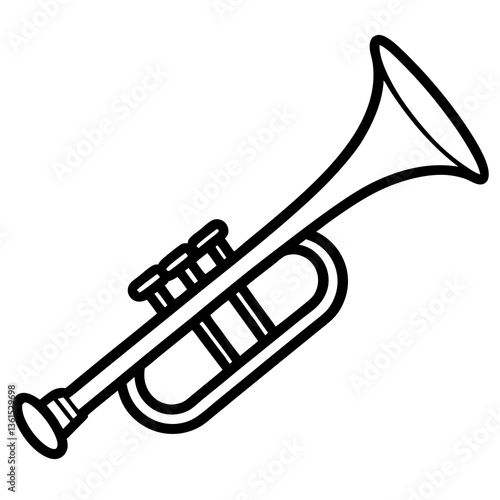 Trumpet Taxi line art vector illustration