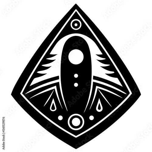 Uija board with planchette moving silhouette vector illustration