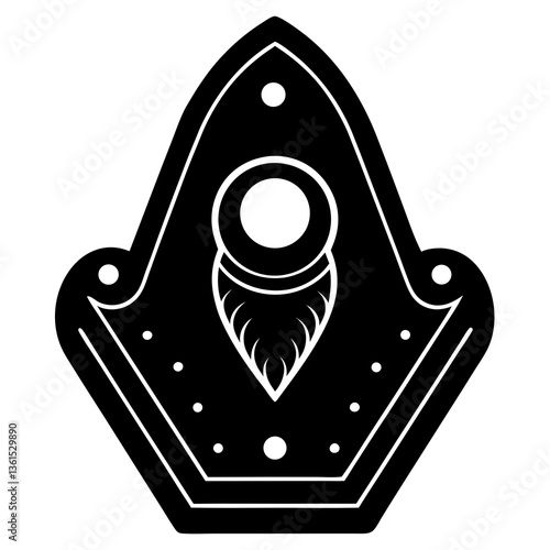 Uija board with planchette moving silhouette vector illustration