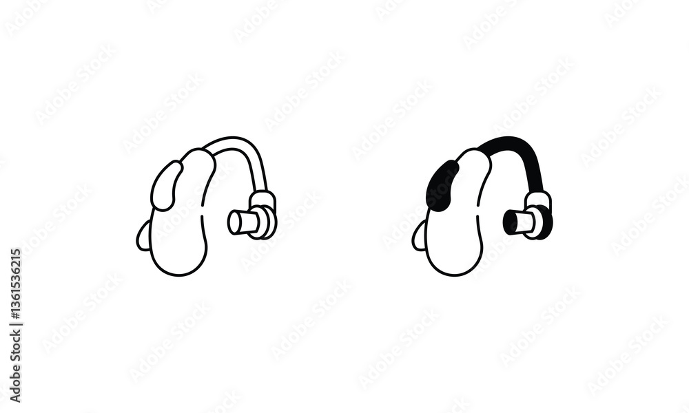Hearing Device icons set vector stock illustration Hearing Device icons set vector stock illustration