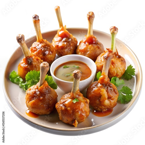 Chicken lolipop isolated on white  background