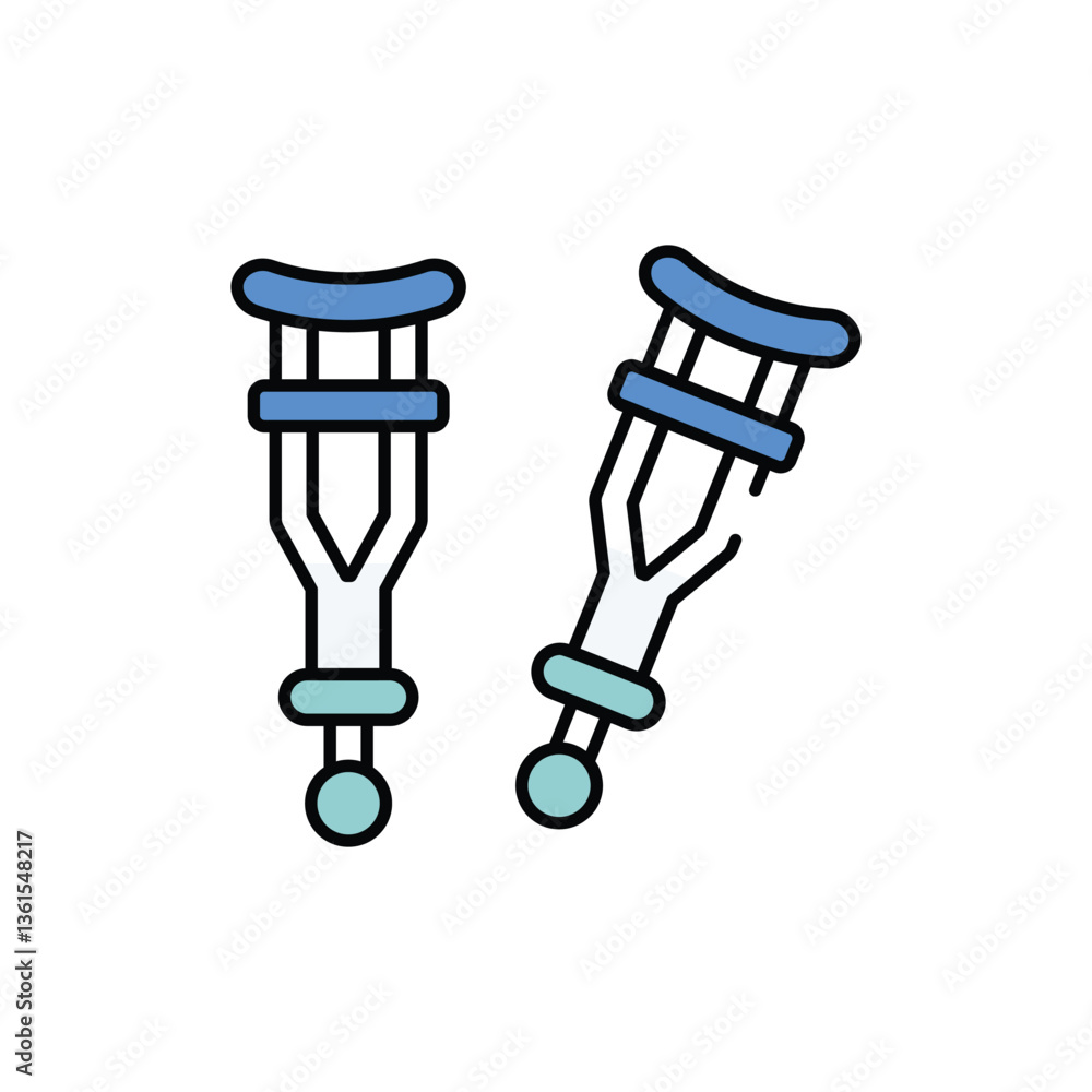 Handicap Sticks vector icon stock illustration Handicap Sticks vector icon stock illustration