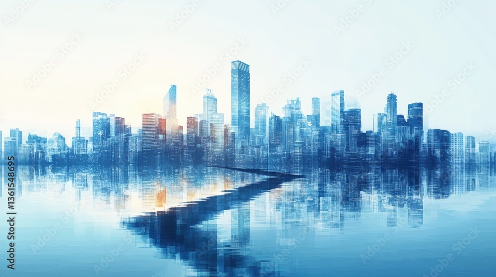A business background with a cityscape. A business background with a cityscape.