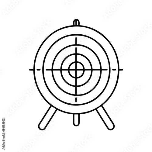 Target icon with concentric circles on a stand  