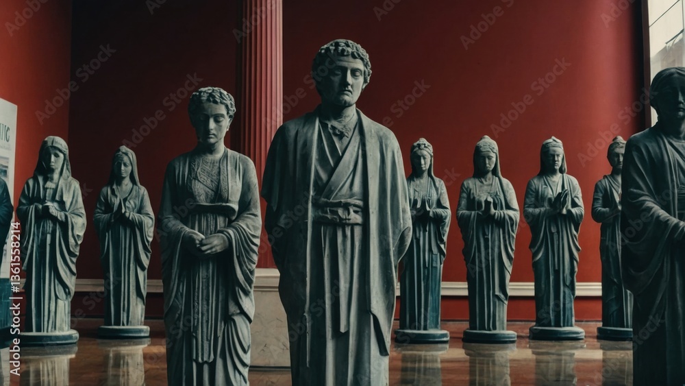 Naklejka premium Engage with the rich history and artistic heritage reflected in our diverse statue exhibits
