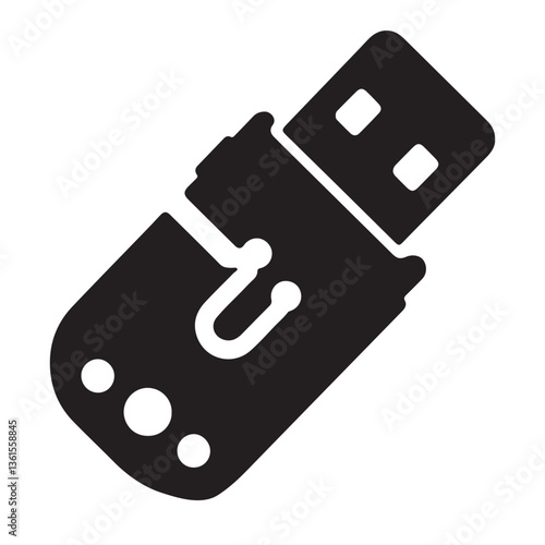 Memory Key Sleek USB Pendrive in Silhouette.