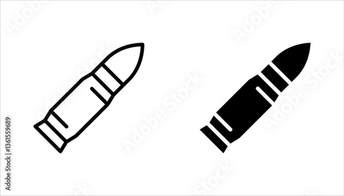 bullet icon set, Weapon ammo sign, Gun bullet icon simple sign, vector illustration on white background