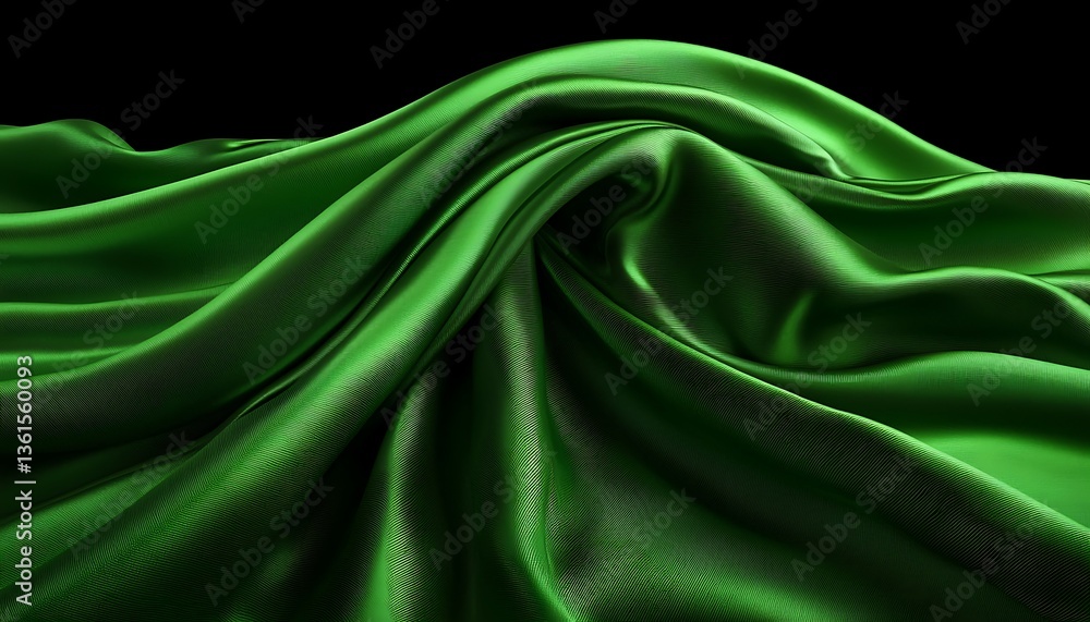 Fototapeta premium Emerald Silk Drape Closeup