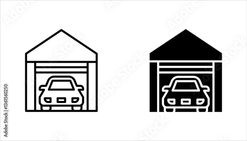 Car garage icon set, auto garage, vector illustration on white background