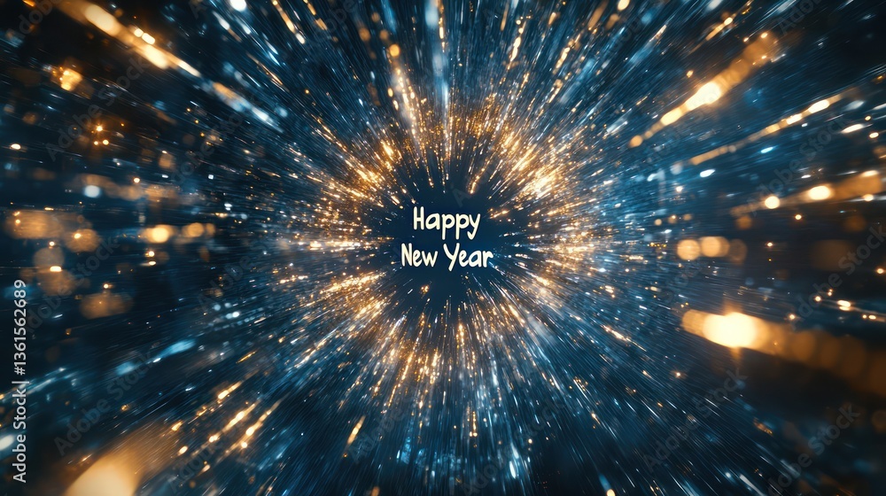 Fototapeta premium New year celebration global digital art festive space view excitement and joy