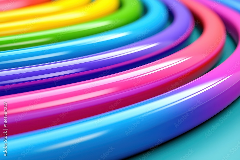 Vivid Concentric Rounded Plastic Rings Displaying a Range of Primary and Secondary Colors Artwork Vivid Concentric Rounded Plastic Rings Displaying a Range of Primary and Secondary Colors Artwork
