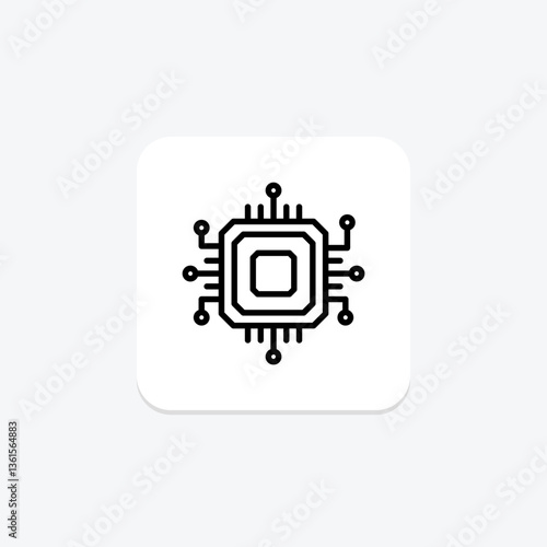 Computer Chip, vector, pixel perfect, illustrator file