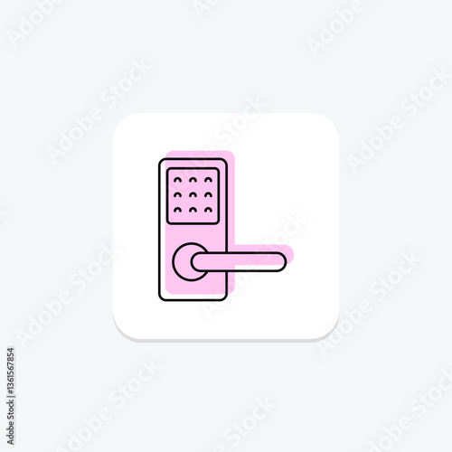 Smart Keyless Door Lock, vector, pixel perfect, illustrator file