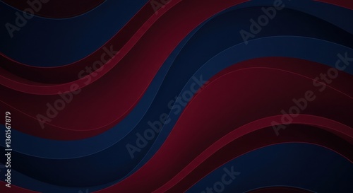 Stylish abstract background with deep burgundy and navy waves.