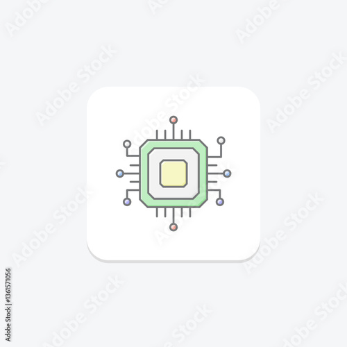 Computer Chip, vector, pixel perfect, illustrator file
