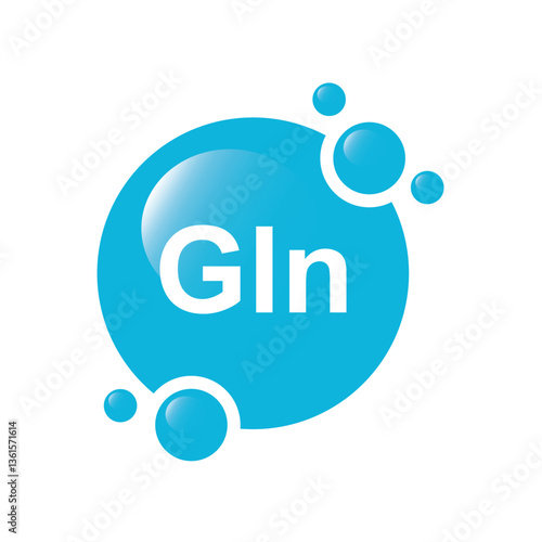 Glutamine, Gln amino acid capsules vitamins complex minerals.