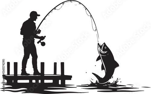 Fisherman & Outdoor Adventure Vector