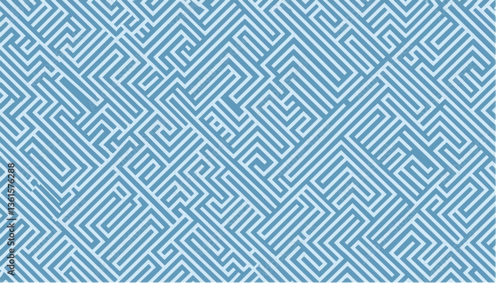 Abstract blue and white geometric maze pattern design in 3d Abstract blue and white geometric maze pattern design in 3d