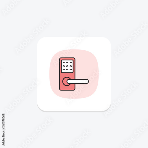 Smart Keyless Door Lock, vector, pixel perfect, illustrator file