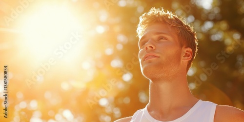 A young man gazes at the br...