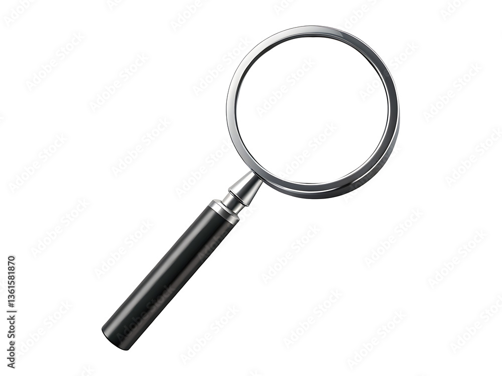 magnifying glass isolated on transparent white background PNG. GENERATIVE AI magnifying glass isolated on transparent white background PNG. GENERATIVE AI