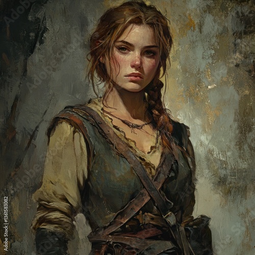 portrait of a young woman in a camouflage