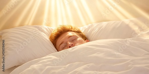 A man peacefully sleeps, ba...
