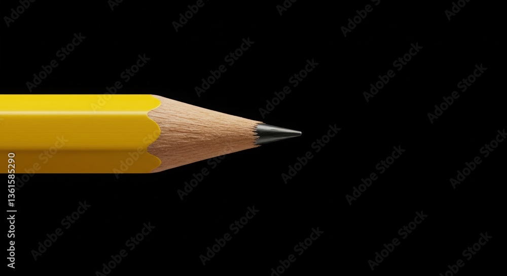 Obraz premium Close-up of a sharpened yellow pencil.