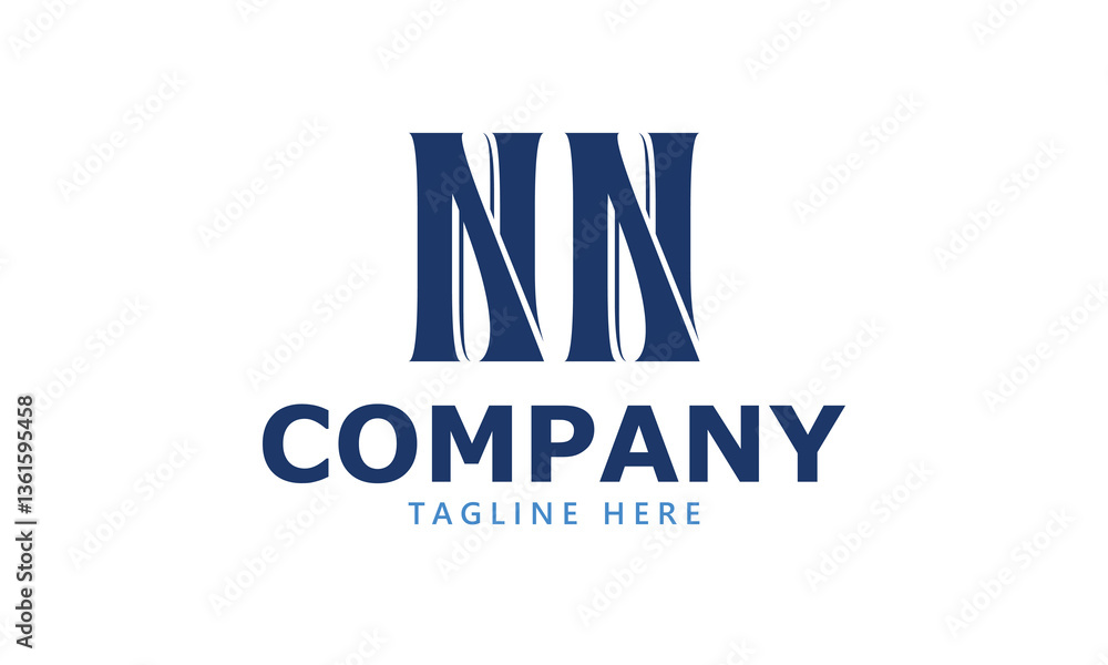 Fototapeta premium NN N nn initial logo | initial based abstract modern minimal creative logo, vector template image. luxury logotype logo, real estate homie logo. typography logo. initials logo