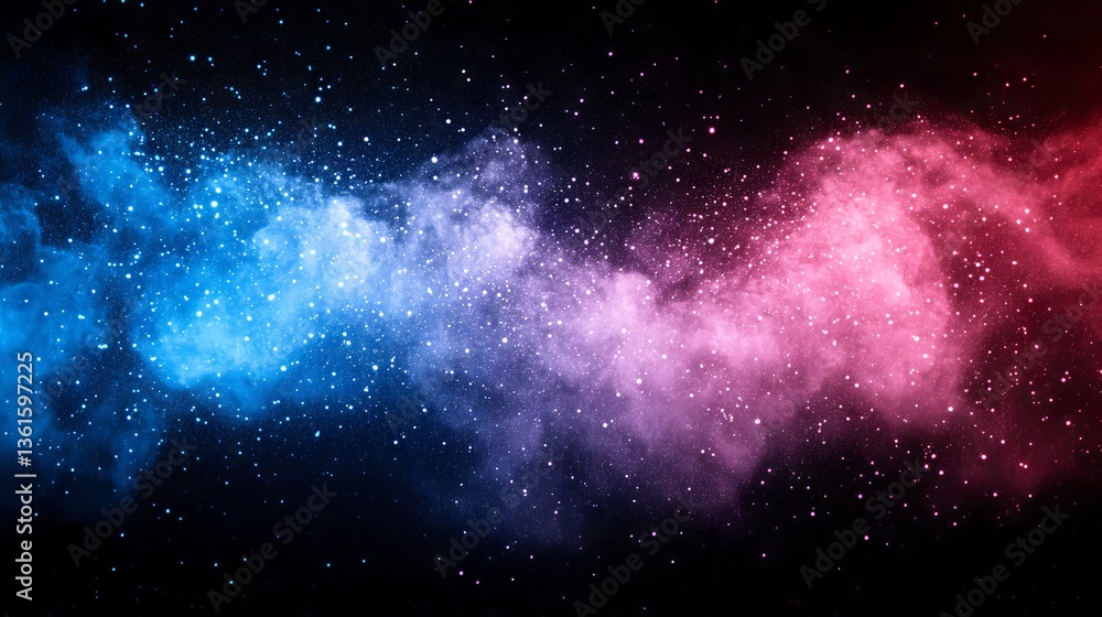 Naklejka premium Red, white, and blue smoke drifting over a black background