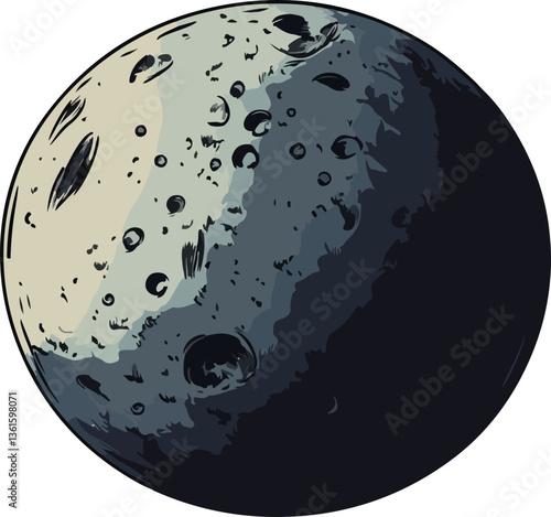 Illustration of a Detailed Moon