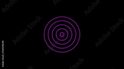 Simple purple color radio wave signal animation on a black background.