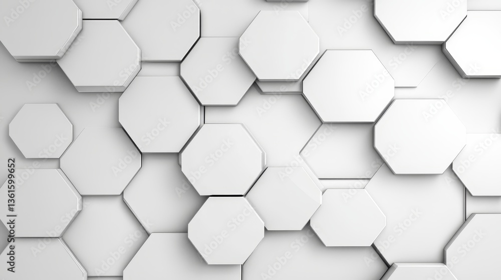Naklejka premium Abstract white hexagonal pattern creating a modern and minimalistic background design
