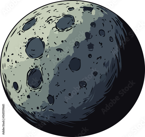 Illustration of a Detailed Moon