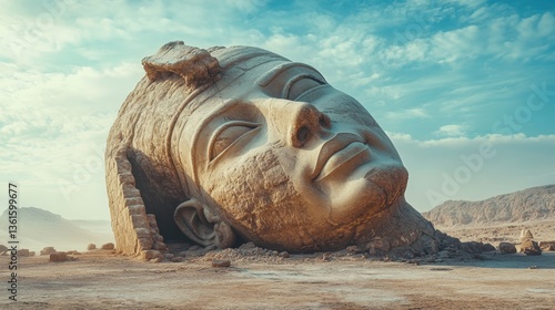 Monumental ancient statue discovered in desert archeological site reveals Egypt's historical grandeur