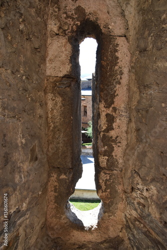 Castillo medioval y torre de iglesia