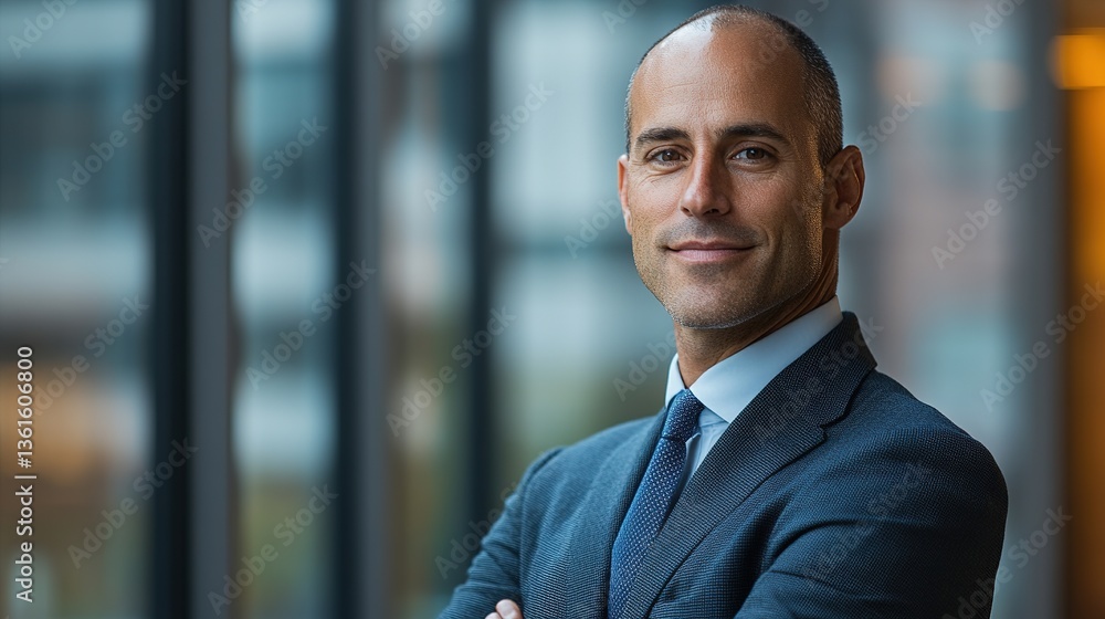 Confident company leader in sharp suit, embodying leadership and vision. Confident company leader in sharp suit, embodying leadership and vision.