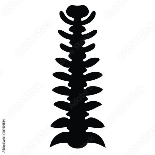 Human Spine Silhouette Vector Skeleton Backbone Vertebrae Medical Illustration Anatomy Healthcare Graphic Chiropractic Orthopedic Symbol for Science and Education