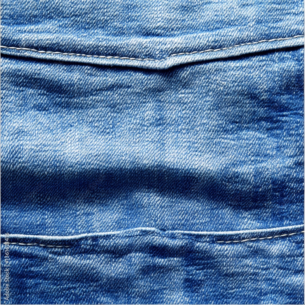 Naklejka premium Detailed Close Up of Blue Denim Jeans Texture