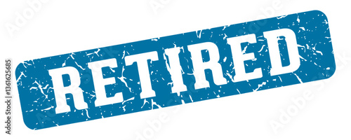 retired rectangular sign. retired stamp
