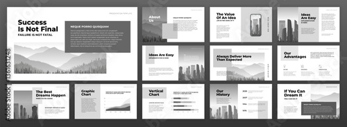 Minimalistic Powerpoint presentation template. Use for creative presentation background, brochure cover design, website slider, annual report, company profile, brand guidelines.