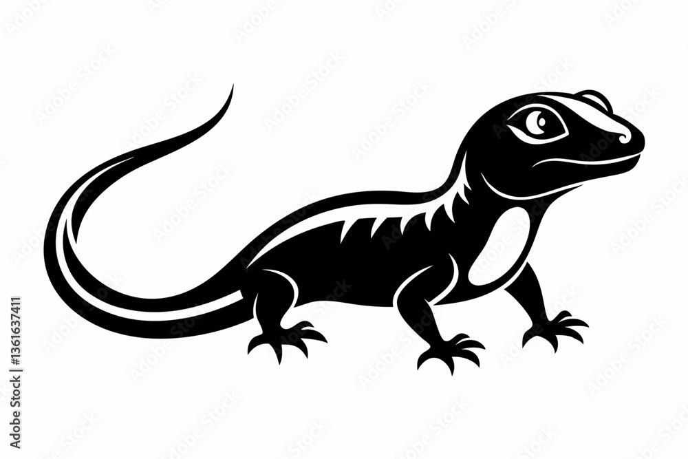 lizard silhouette line art vector illustration lizard silhouette line art vector illustration