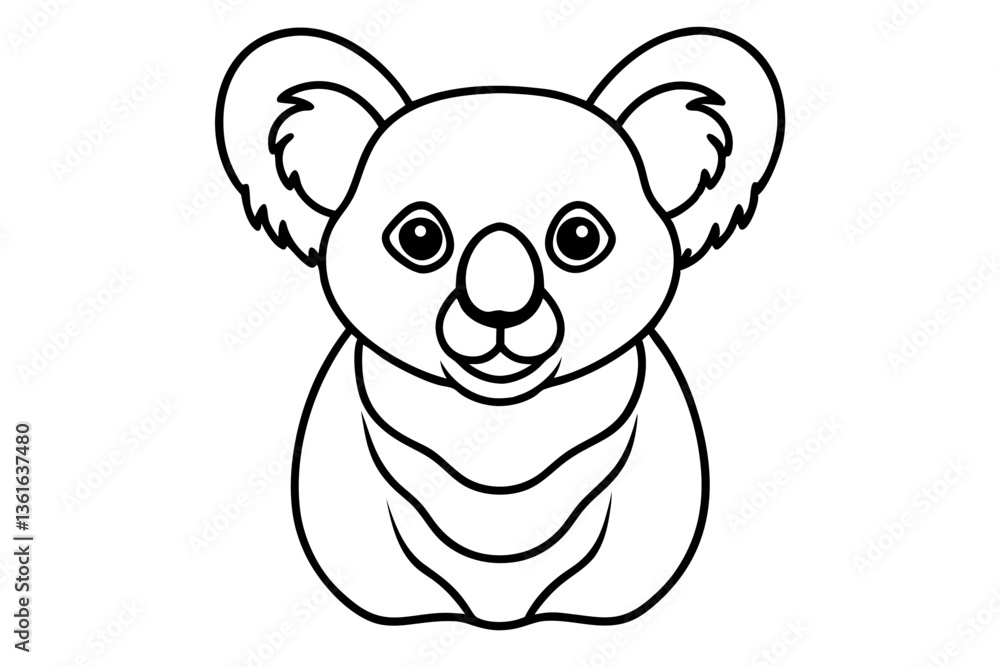 Obraz premium koala silhouette line art vector illustration