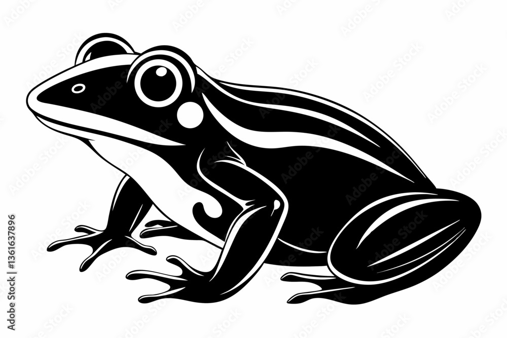 Naklejka premium frog silhouette line art vector illustration
